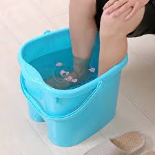 Feet in bucket